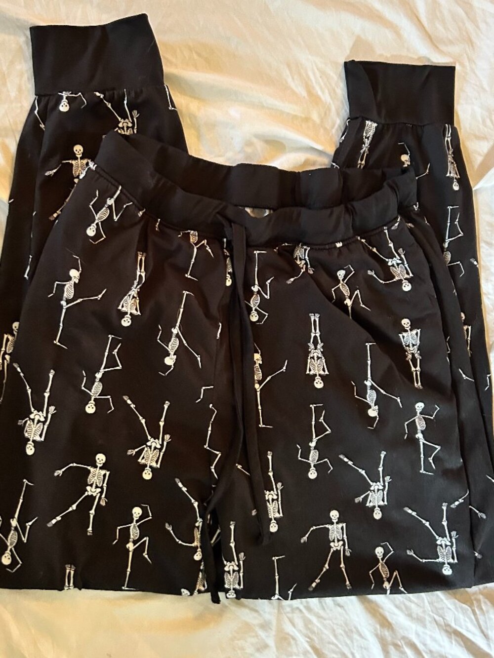 size large black skeleton black womens pajama lounge pants sleepwear lounge
